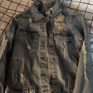 ripped jean jeacket